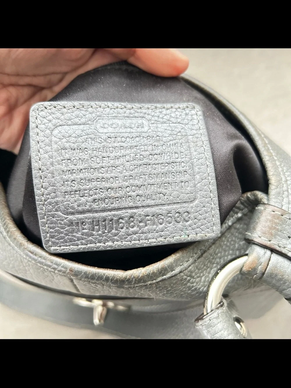 Coach Pebbled Leather Crossbody Bag in Slate Gray